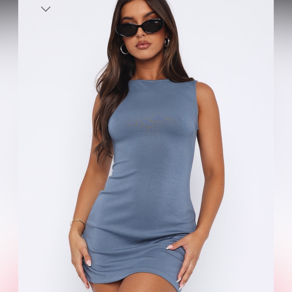 White Fox Boutique She’s A Go Getter Mini Dress Blue